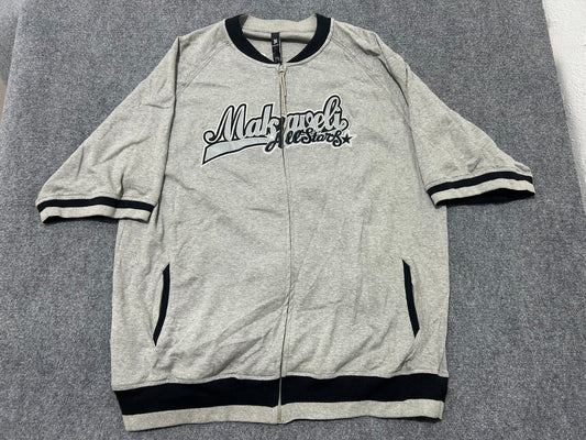 Makaveli Zip Up Shirt - Gray Size XXXL