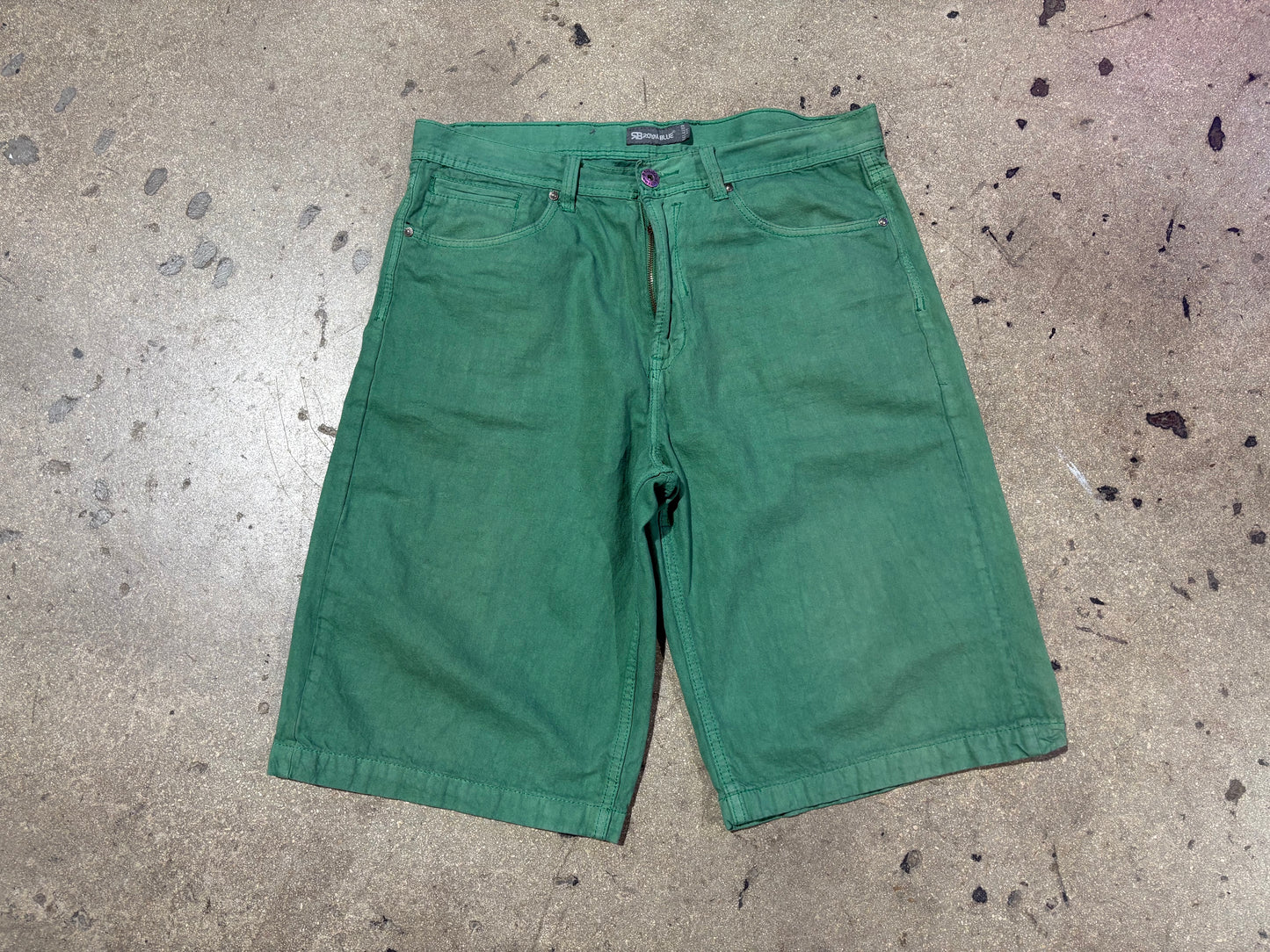 Royal Blue Baggy Shorts - Green Size 36