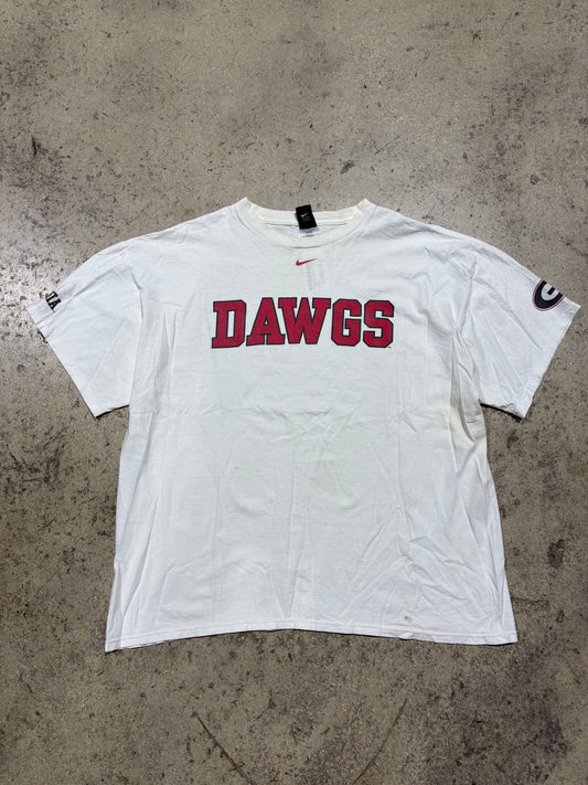 90s Nike Georgia Bulldogs DAWGS Tee - White Size XL
