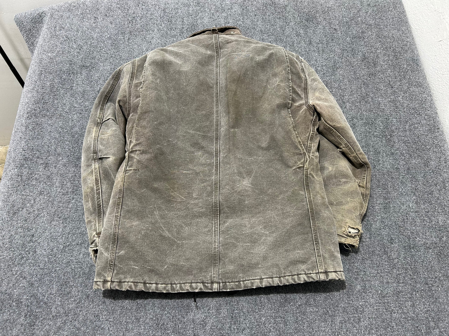 Faded Carhartt Chore Jacket - Black size Large