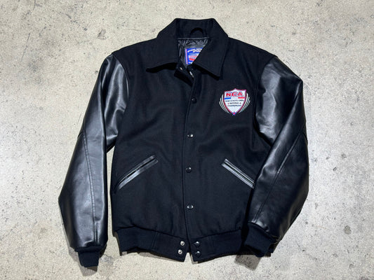 National Cheerleaders Association Champions Leather Varsity Jacket - Black Size XS