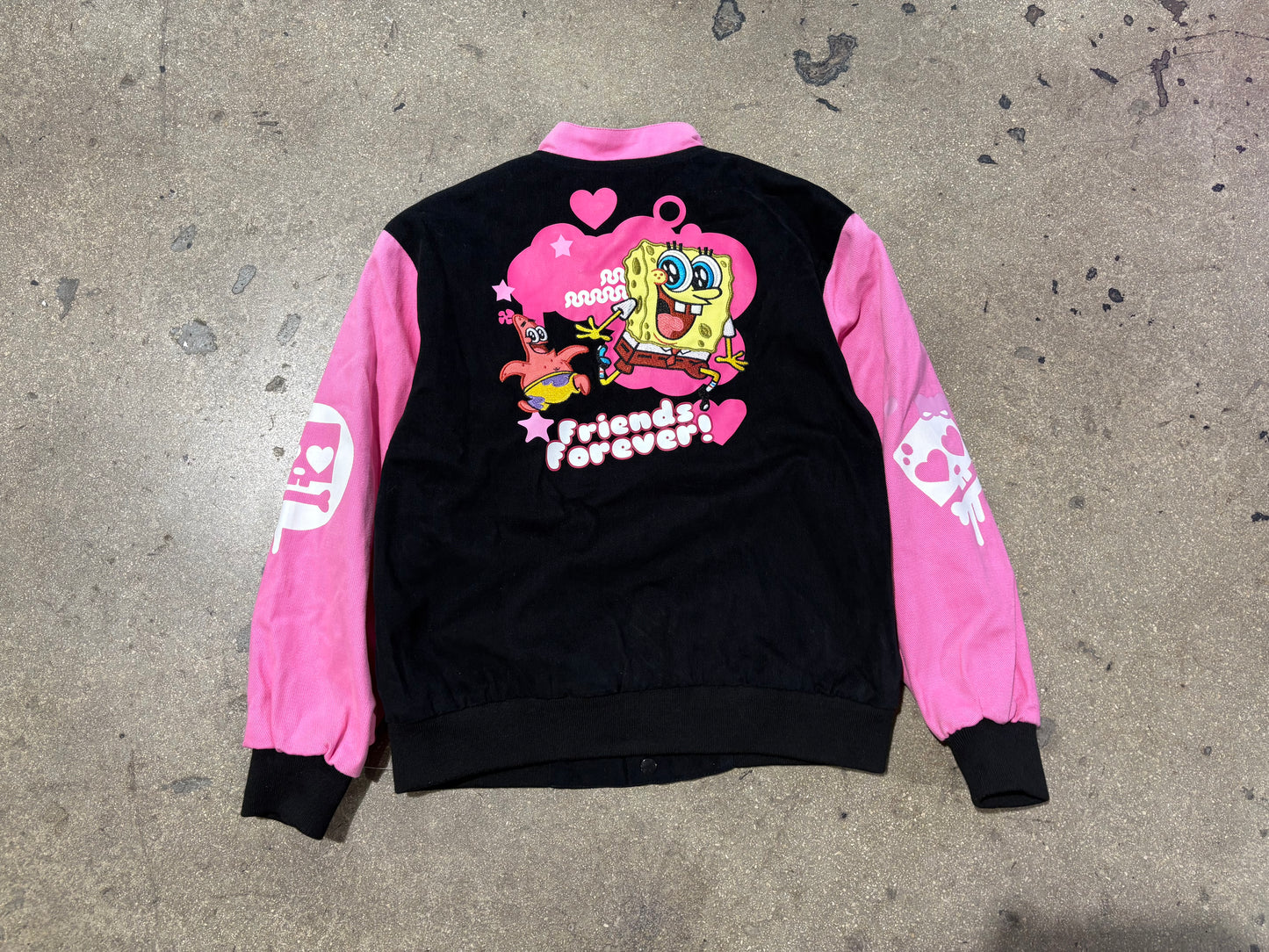JH Design SpongeBob Friends Racing Jacket - Black / Pink Size Youth Large