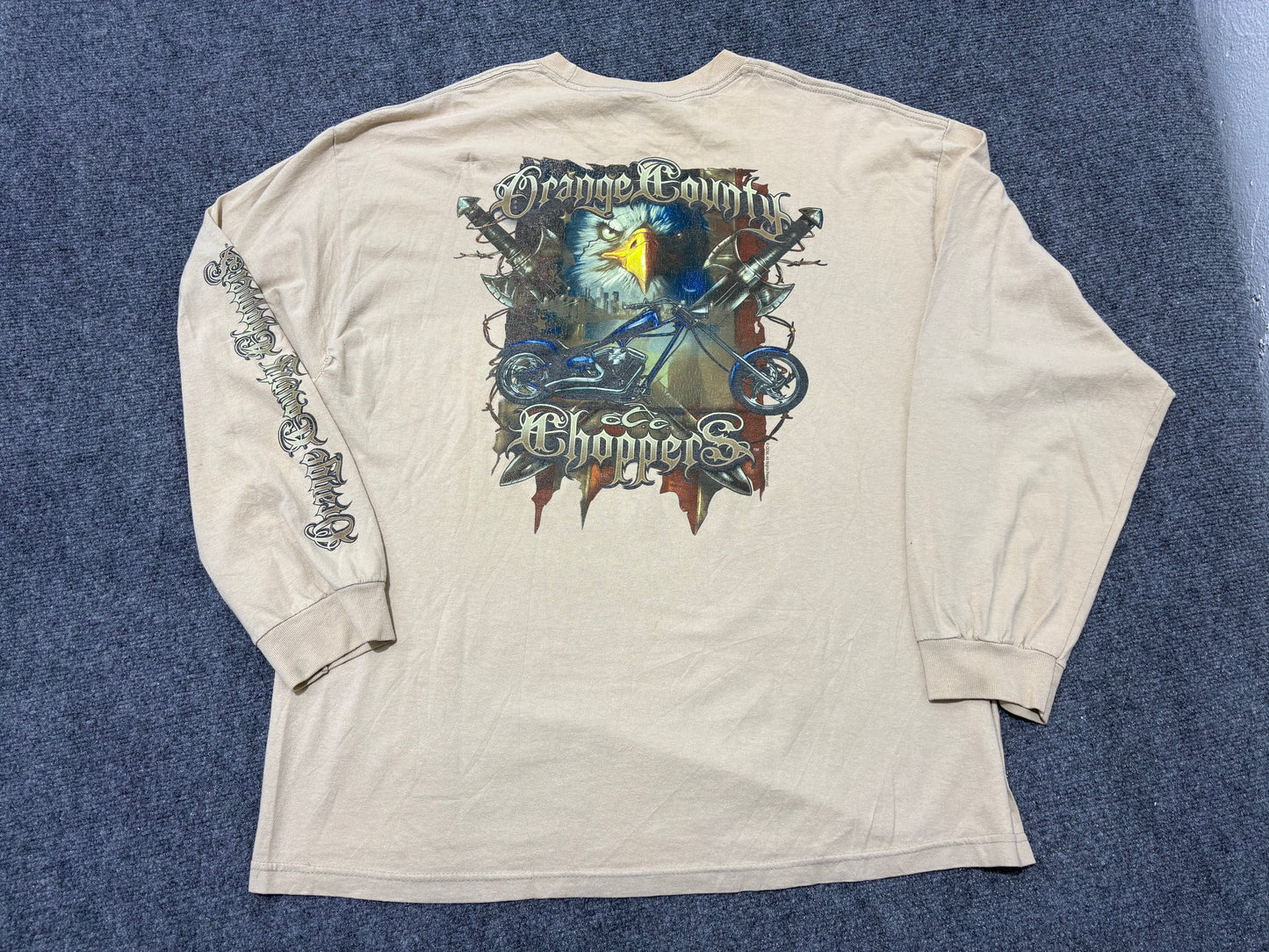 Orange County Choppers Eagle & Sword LongSleeve Tee - Biege Szie XXL