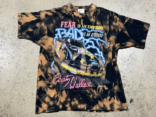 Rusty Wallace Fear Is An Emotion Tee - Black/Bleached Size XL