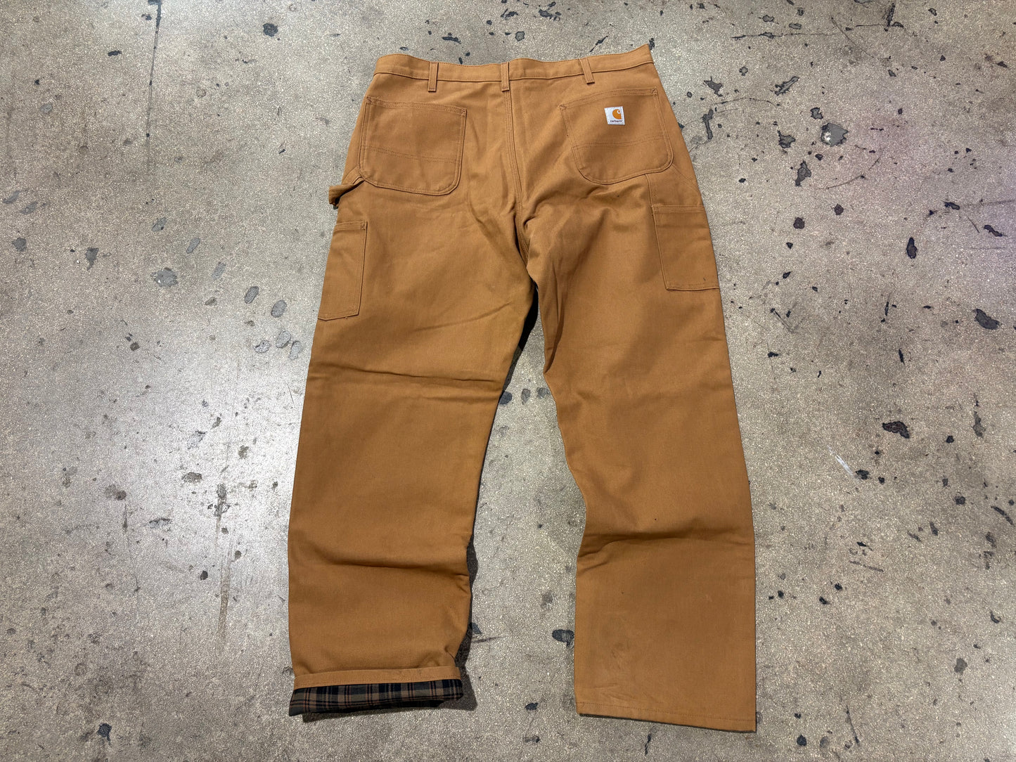 Carhartt Double Knee Flannel Lined  Carpenter  Pants - Dark Khaki Size 38 x 30