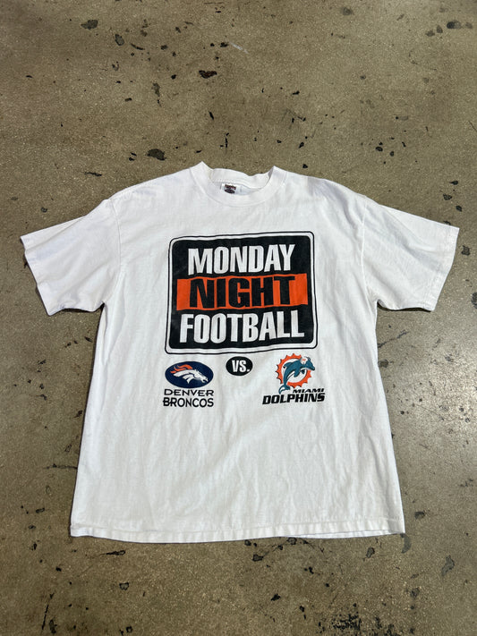 Monday Night Football Broncos v Dolphins Tee - White Size XL (22.5x28)