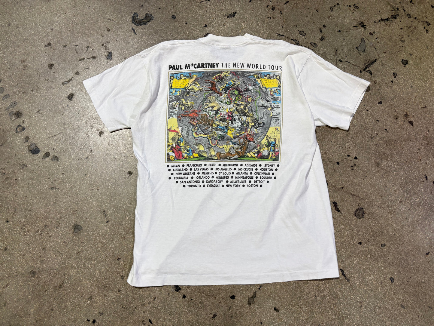 1993 Paul McCartney The New World Tour Tee - White Size XL