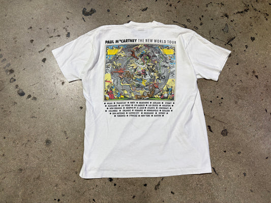 1993 Paul McCartney The New World Tour Tee - White Size XL