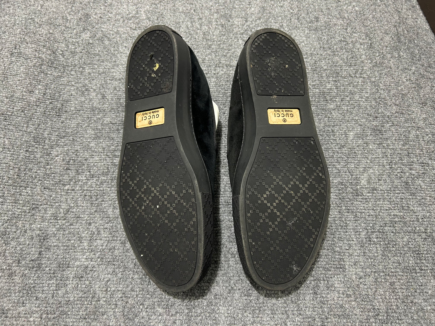 Clean Gucci Slip On Velour Shoes - Black Size 9