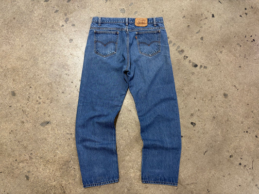 Levis 505 Orange Tab Denim Jeans - Blue Size 38 x 30