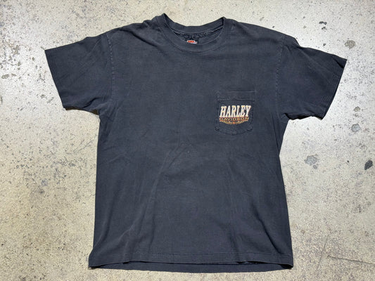 90s Harley Davidson Los Angeles Tee - Faded Black Size Large