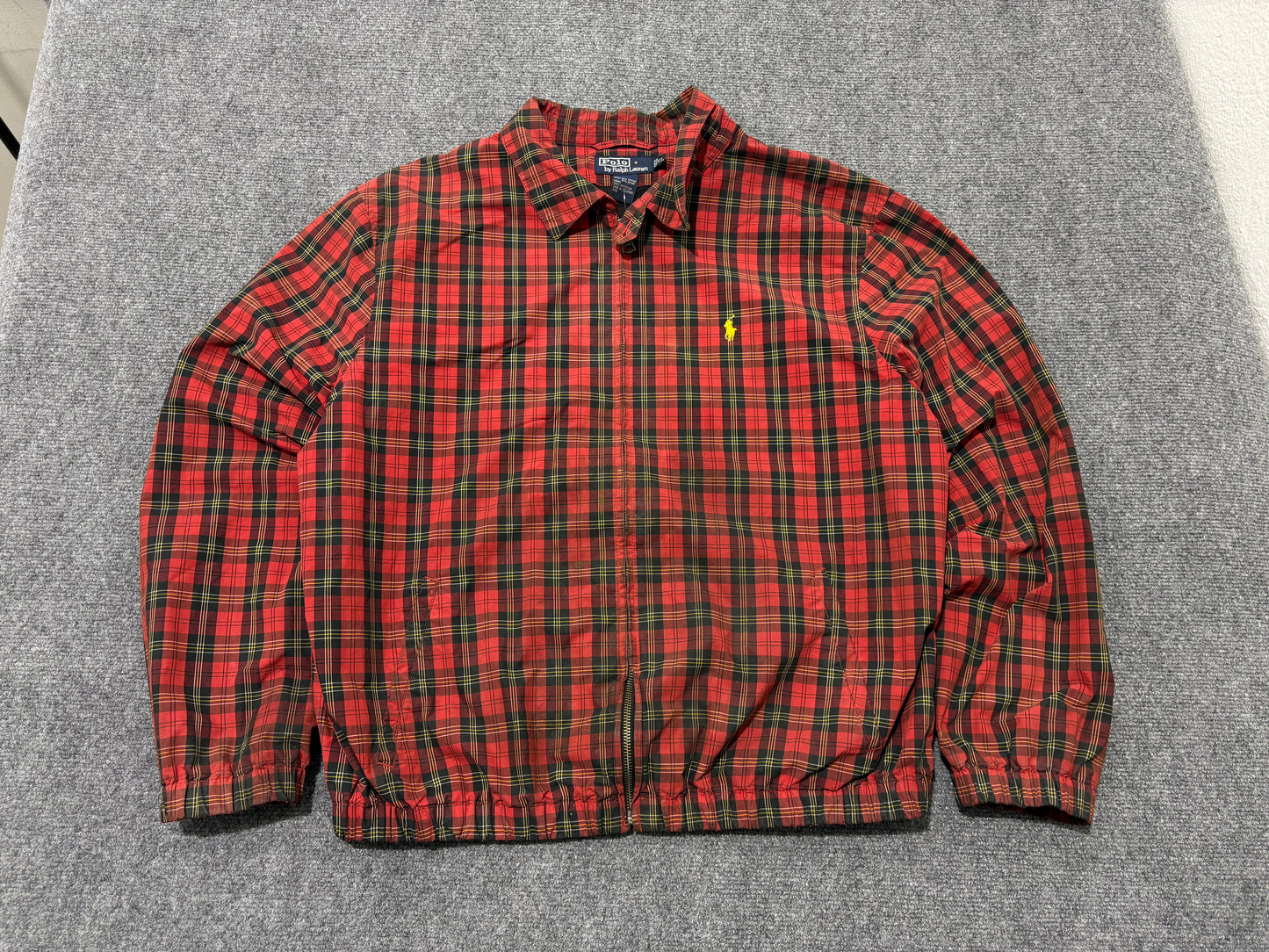 Ralph Lauren Plaid Zip Up Jacket - Red Size XL