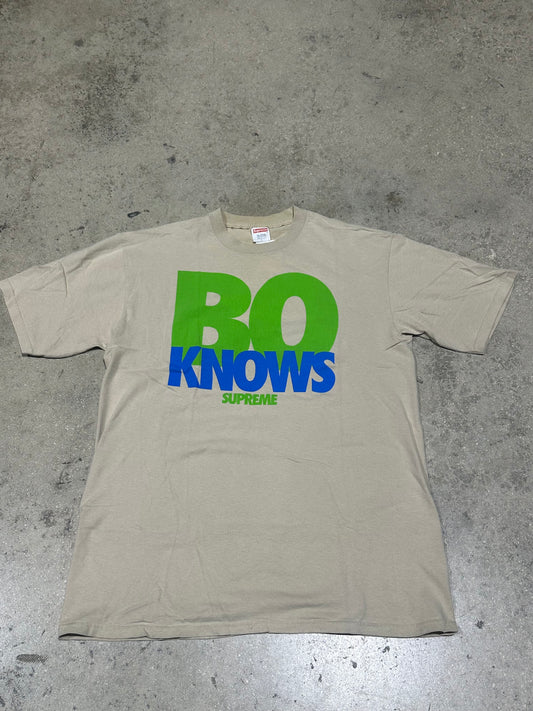 2003 Supreme BO KNOWS Tee - Sand Size Large