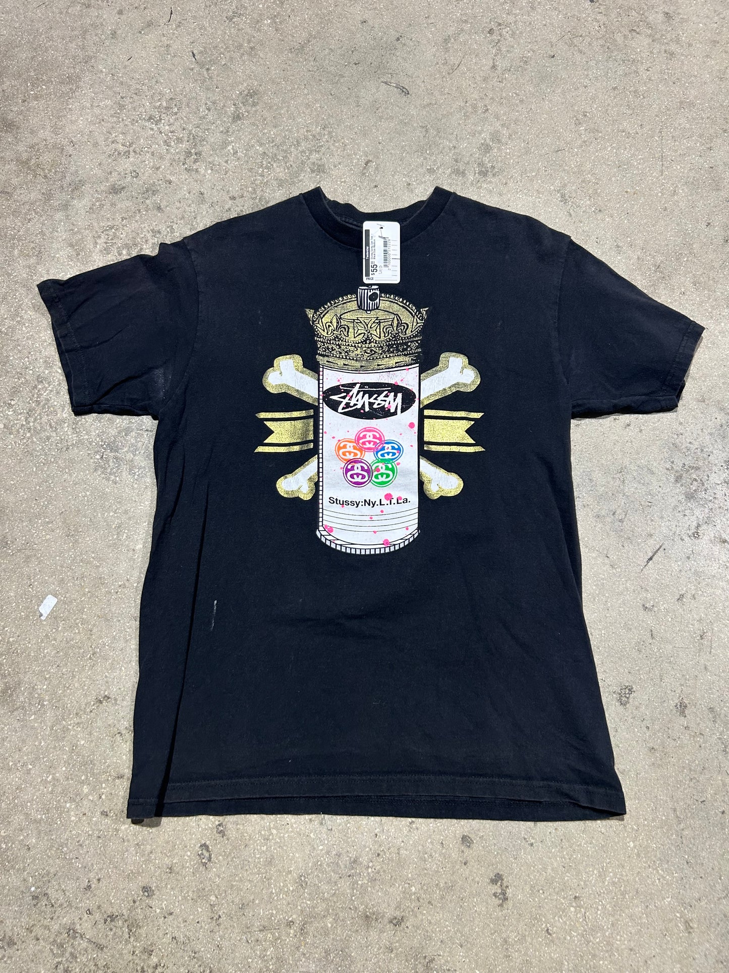 Stussy Spray Can Tee - Black Size Medium