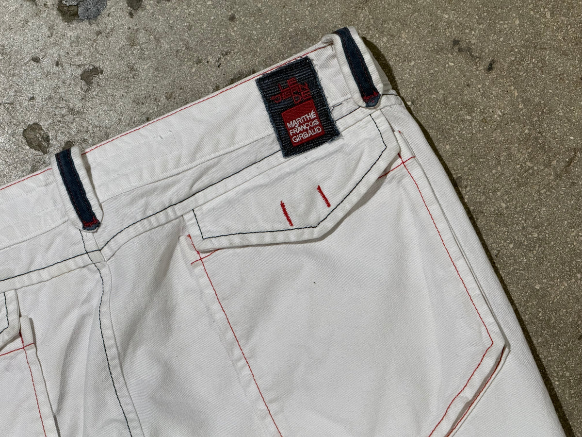 Marithe Francois Girbaud Cargo Denim Jeans - White Size 36x30