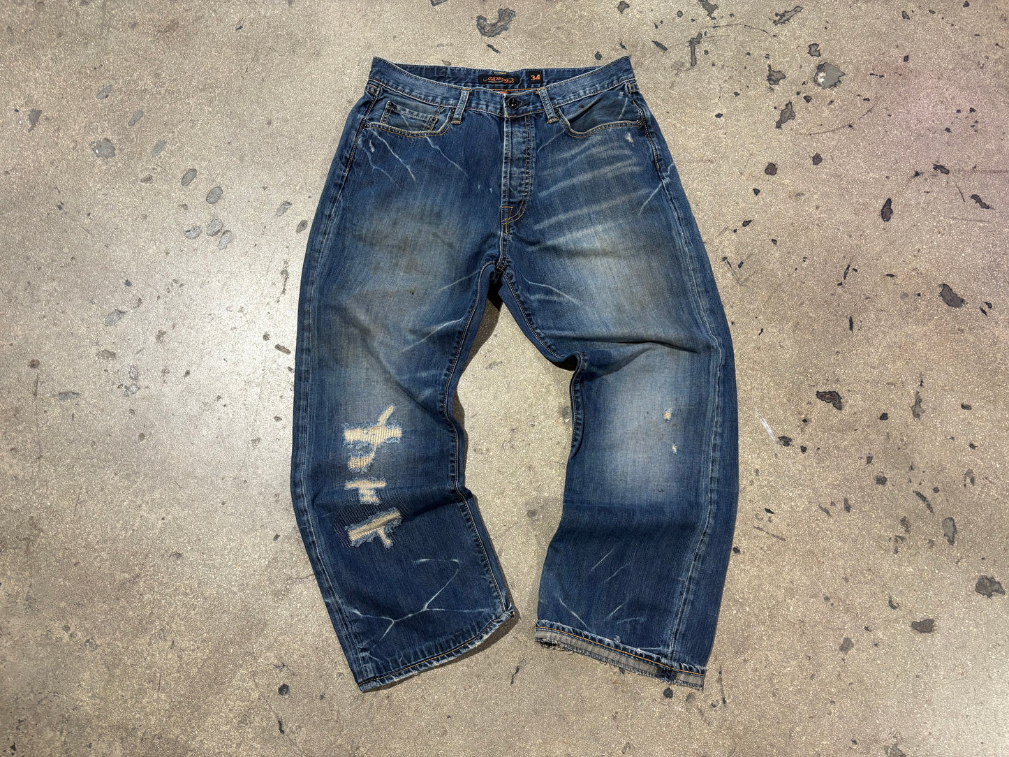 Ed Hardy Straight Fit Jeans - Blue Size 34