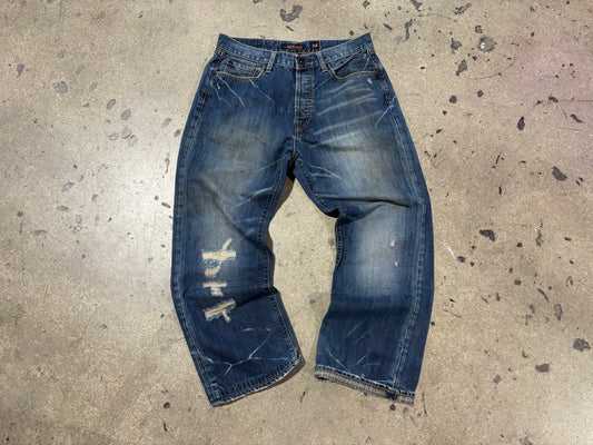 Ed Hardy Straight Fit Jeans - Blue Size 34