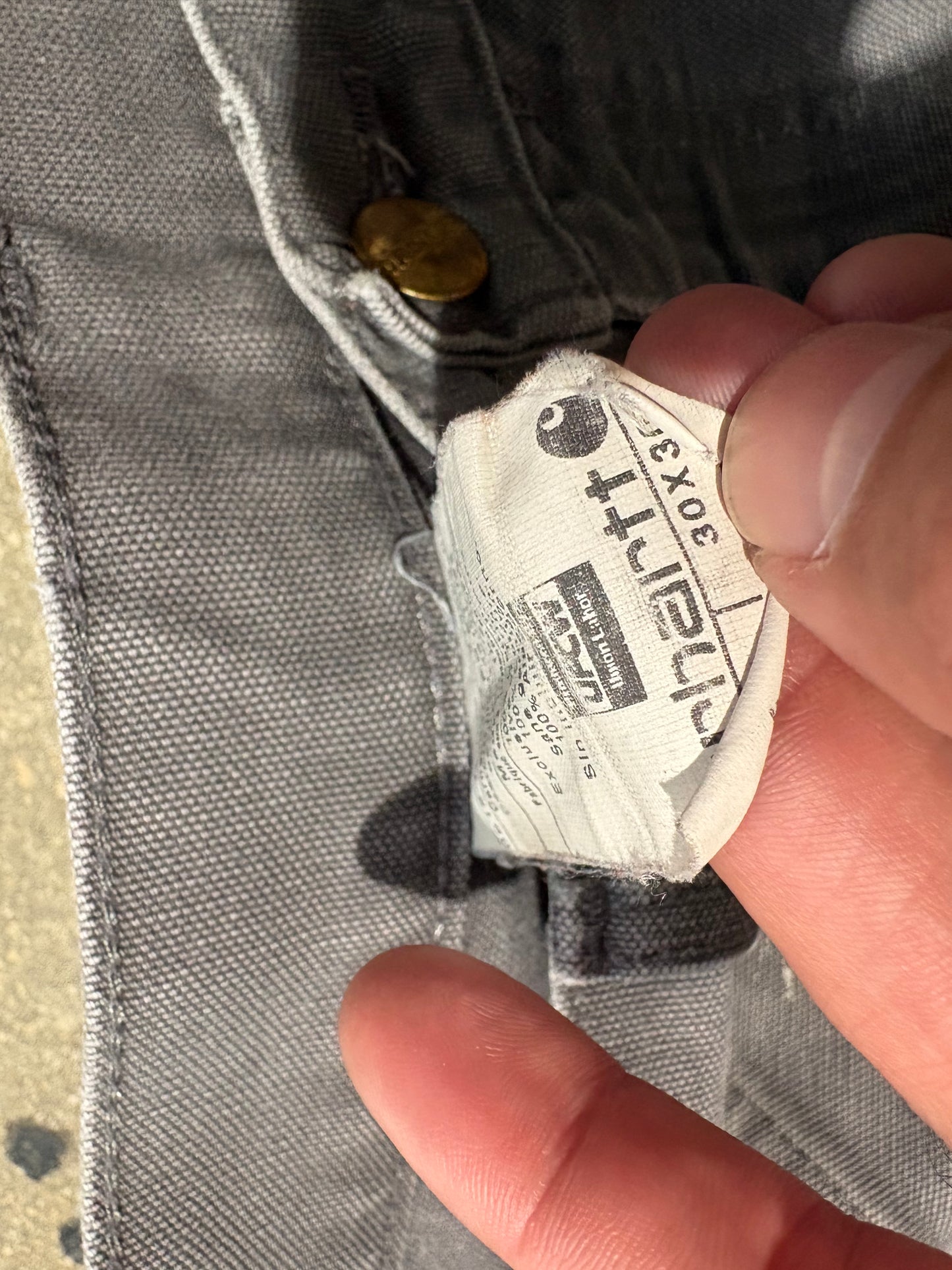 Carhartt Double Knee Carpenter Pants - Grey Size 28 x 28