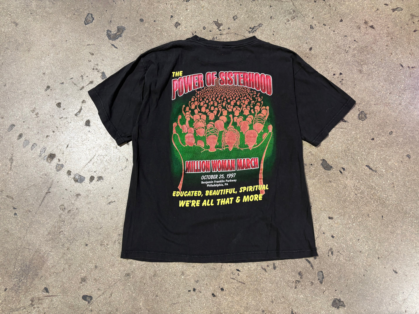 1997 Millions Woman March Rap Style Tee - Black Size XL