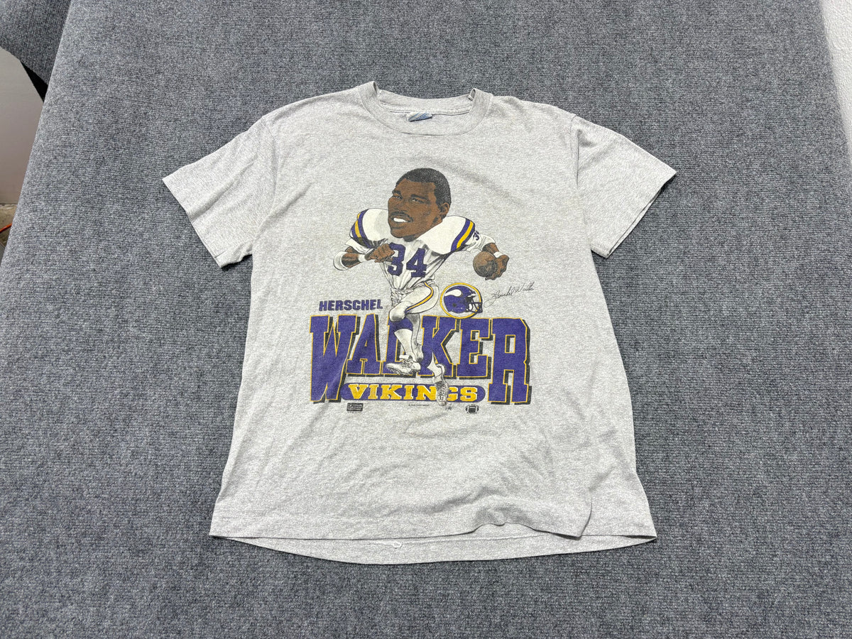 1987 Minnesota Vikings Herschel Walker Tee - Grey Size XL