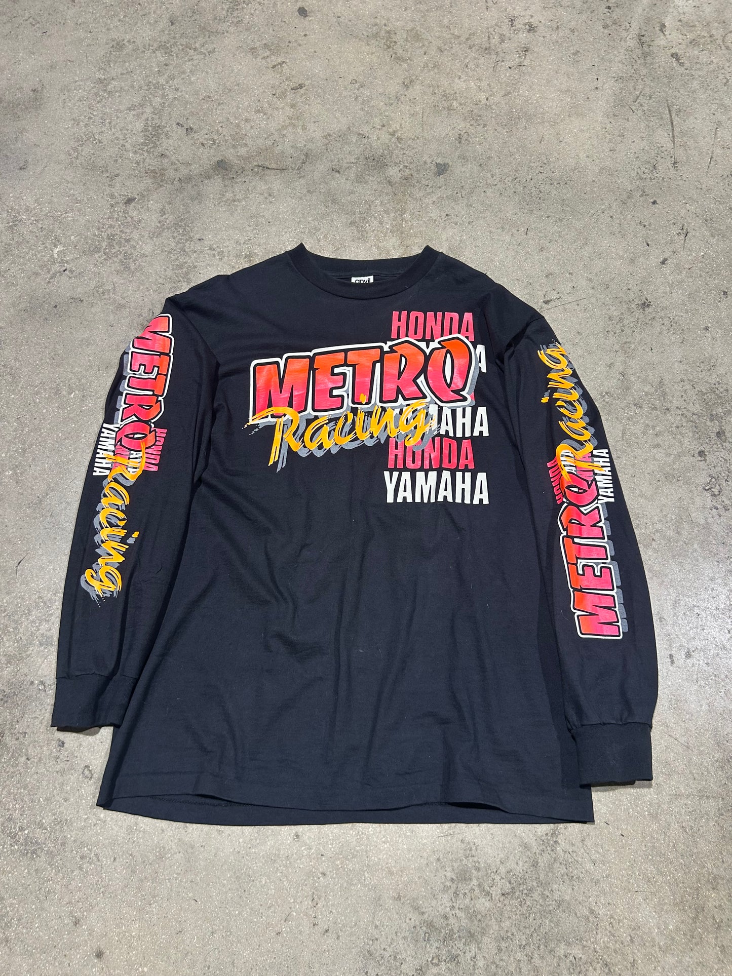 Metro Racing Long Sleeve Tee - Black Size XL