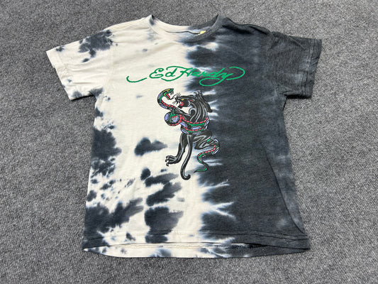 WMNS Ed Hardy Tie Dye Tee - Grey / White Size Small