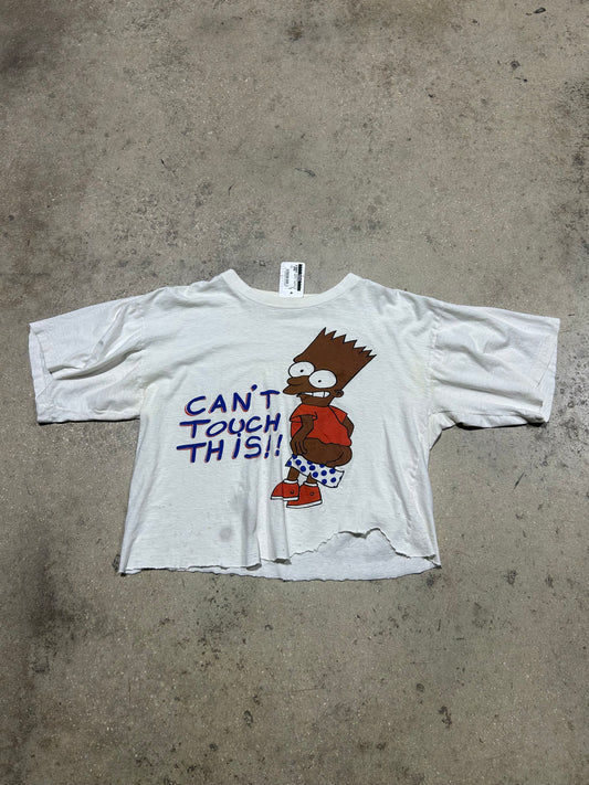 Cropped Can't Touch This Bart Tee - White Size XL