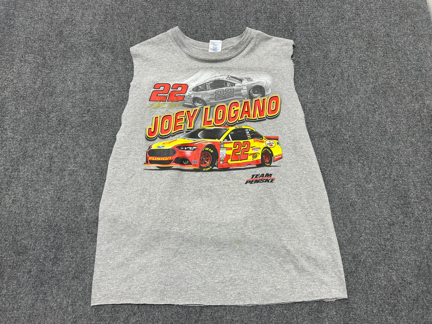 Cutoff Joey Logana #22 Nascar Tee - Gray Size Large