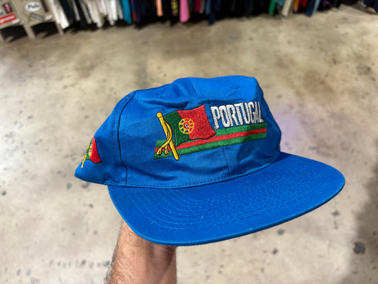 90s Portugal Snapback Hat - Blue