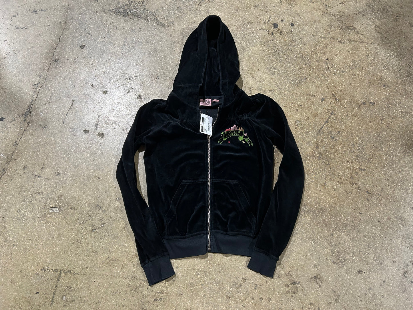 Juicy Couture Velour Tree Jacket - Black Size Small