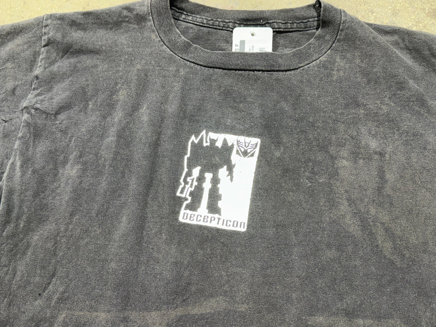 90s Transformers Decepticons 3M Tee - Faded Black Size Large