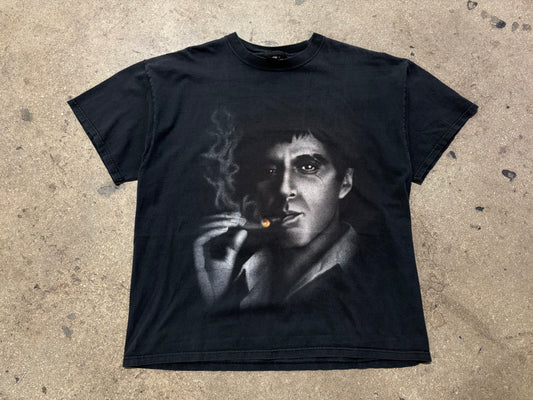 Scarface Smoking Cigar Tee - Black Size Large
