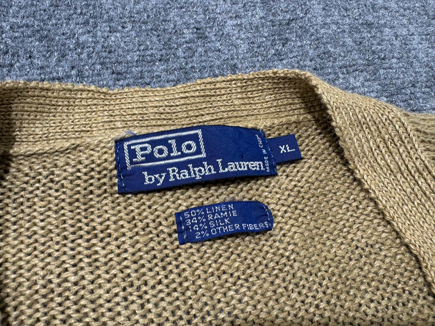 Polo Ralph Lauren Linen Mix Cardigan Sweater - Multicolor Size XL
