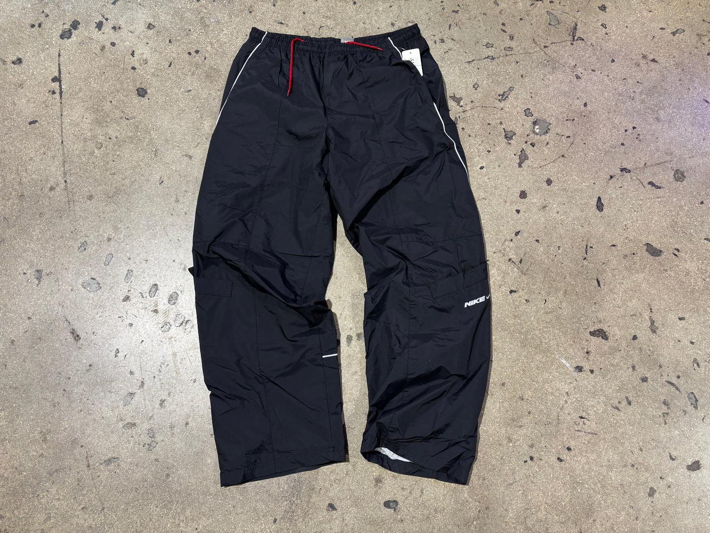 Nike Nylon Baggy Wide leg Track Pants - Black Size XXL