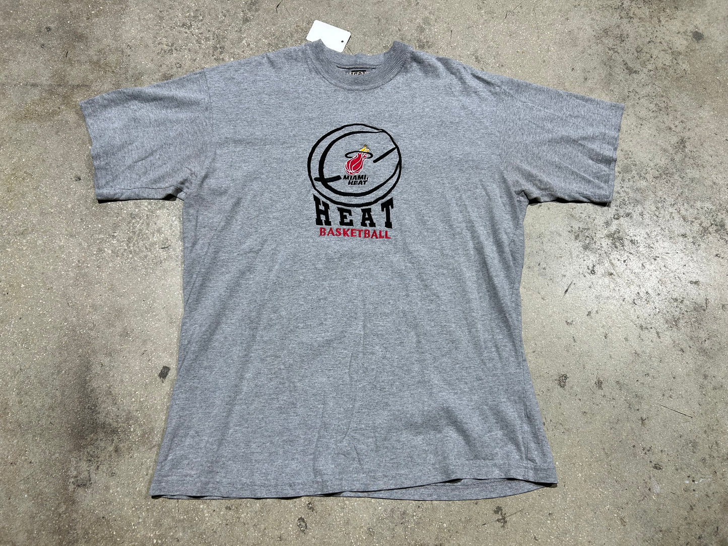 Miami Heat Embroider Tee -  Gray Size XL(con)