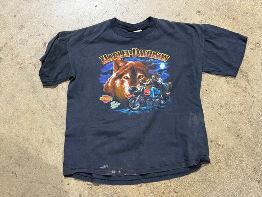 1991 Harley Davidson Lone Wolf Suburban Motors Tee - Black Size Large