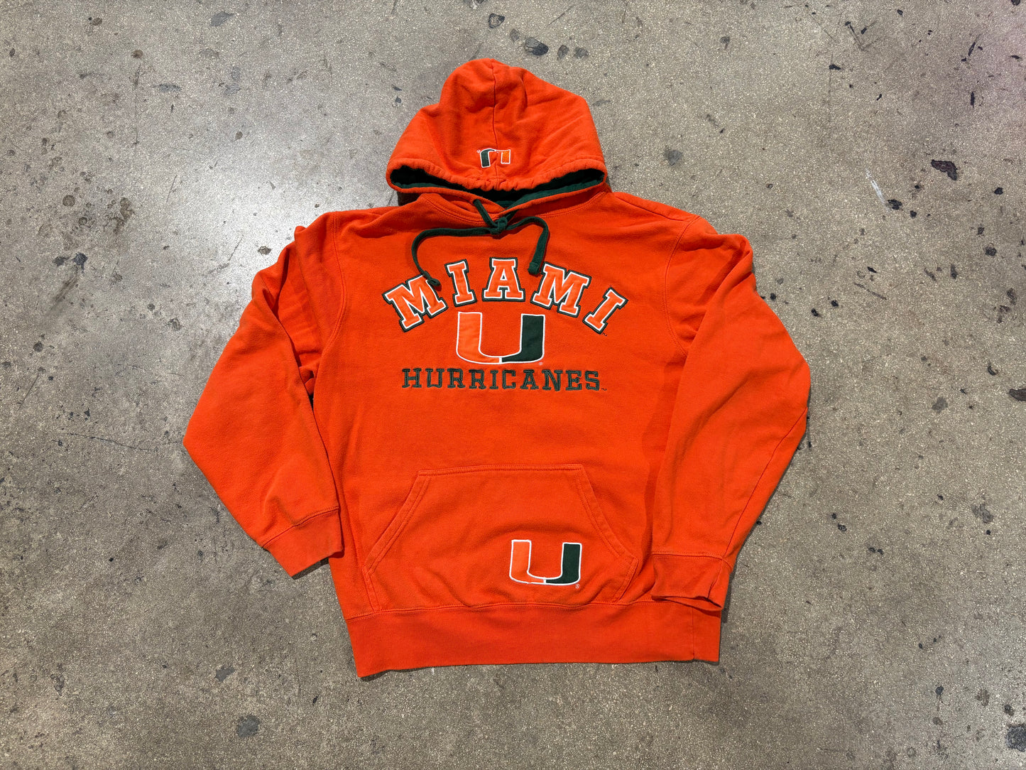 Miami Hurricanes Pull over Hoodie - Orange Size Large