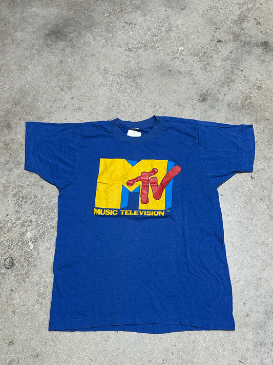 MTV Logo Tee - Royal Size Medium