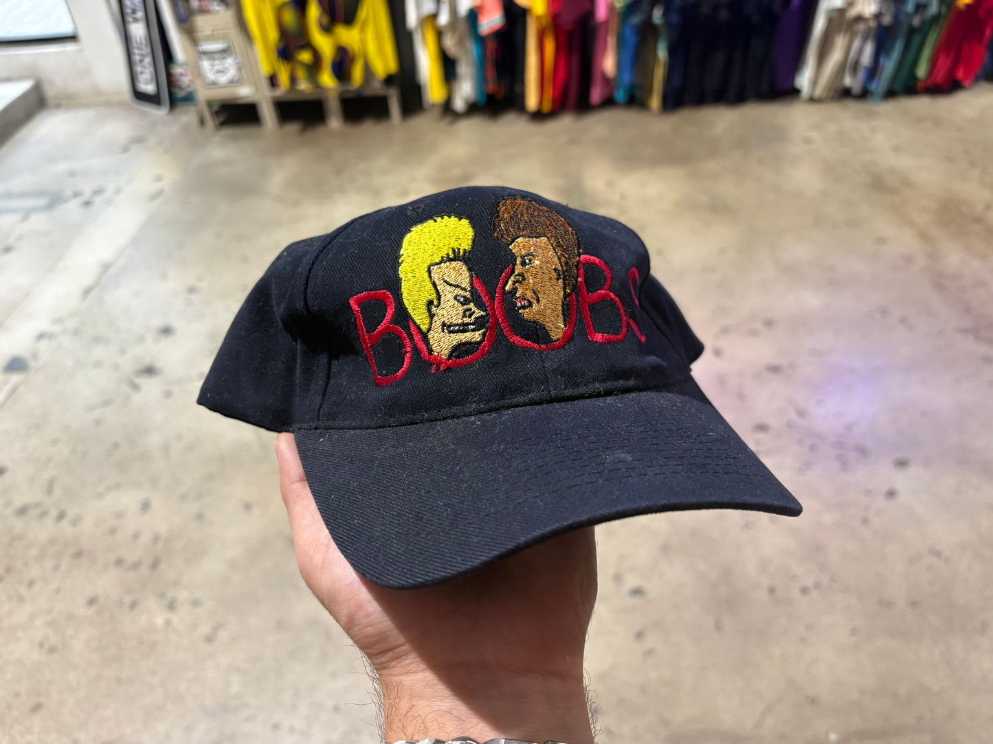 1997 Beavis & Butthead Boobs Snapback Hat - Black