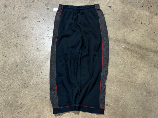 Jordan Brand Side Cement Print Sweatpants - Black/Red Size XL