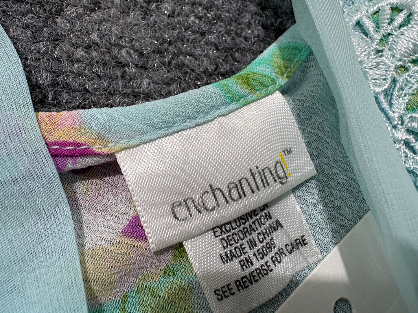 Enchanting Floral Dress - Teal / Pink Size Medium