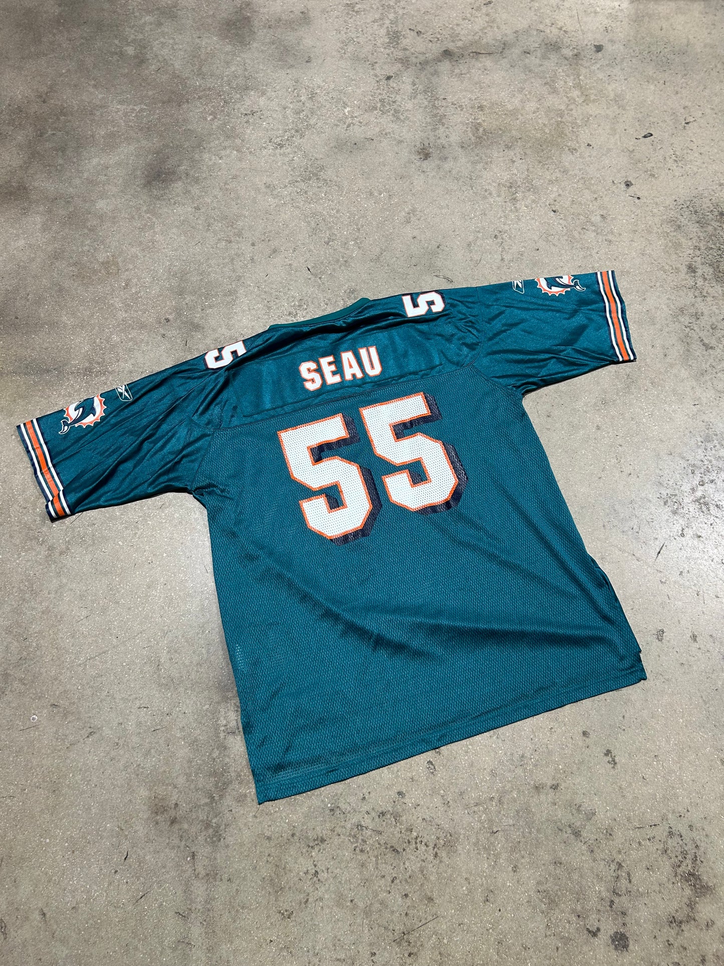 Reebok Miami Dolphins Seau #55 Jersey - Teal Size XL