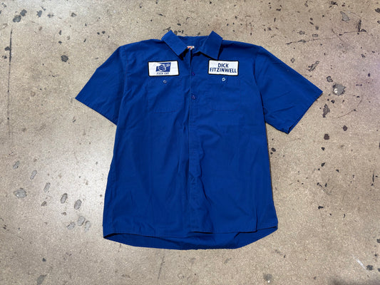 Dick Fitzinwell Fuck You Mechanic Shirt - Navy Size XL