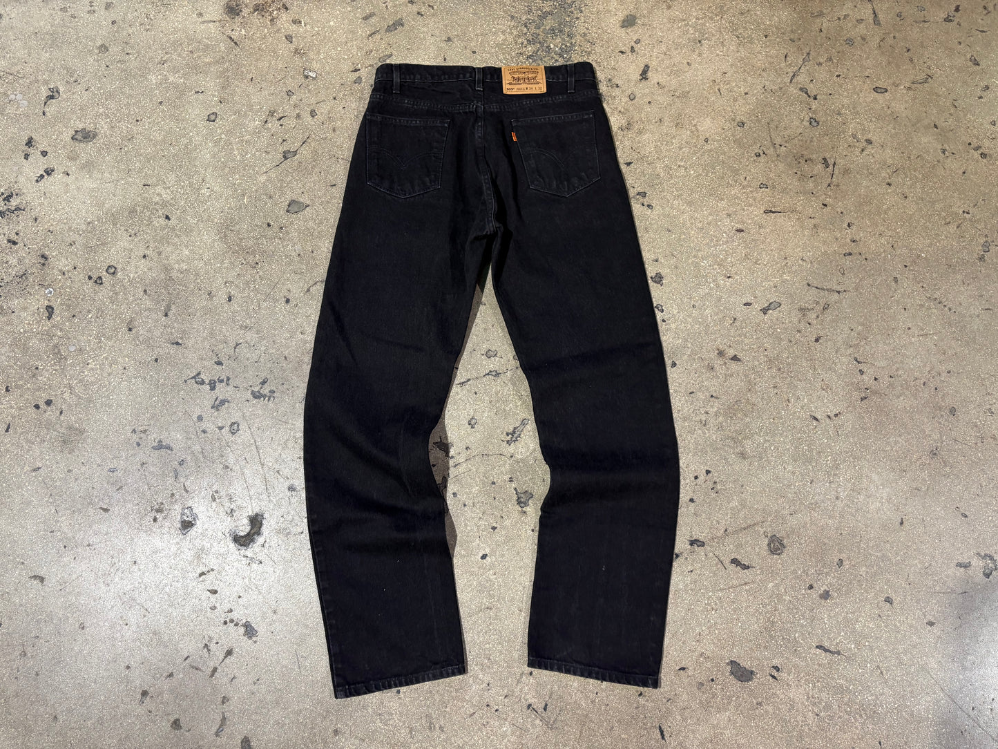 Levis 505 Orange Tab Denim Jeans - Black Size 34 x 32