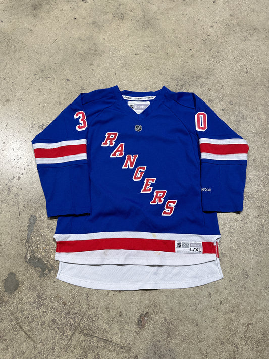 New York Rangers Henrik Lundqvist Jersey - Royal/Red Size YouthLarge/XL