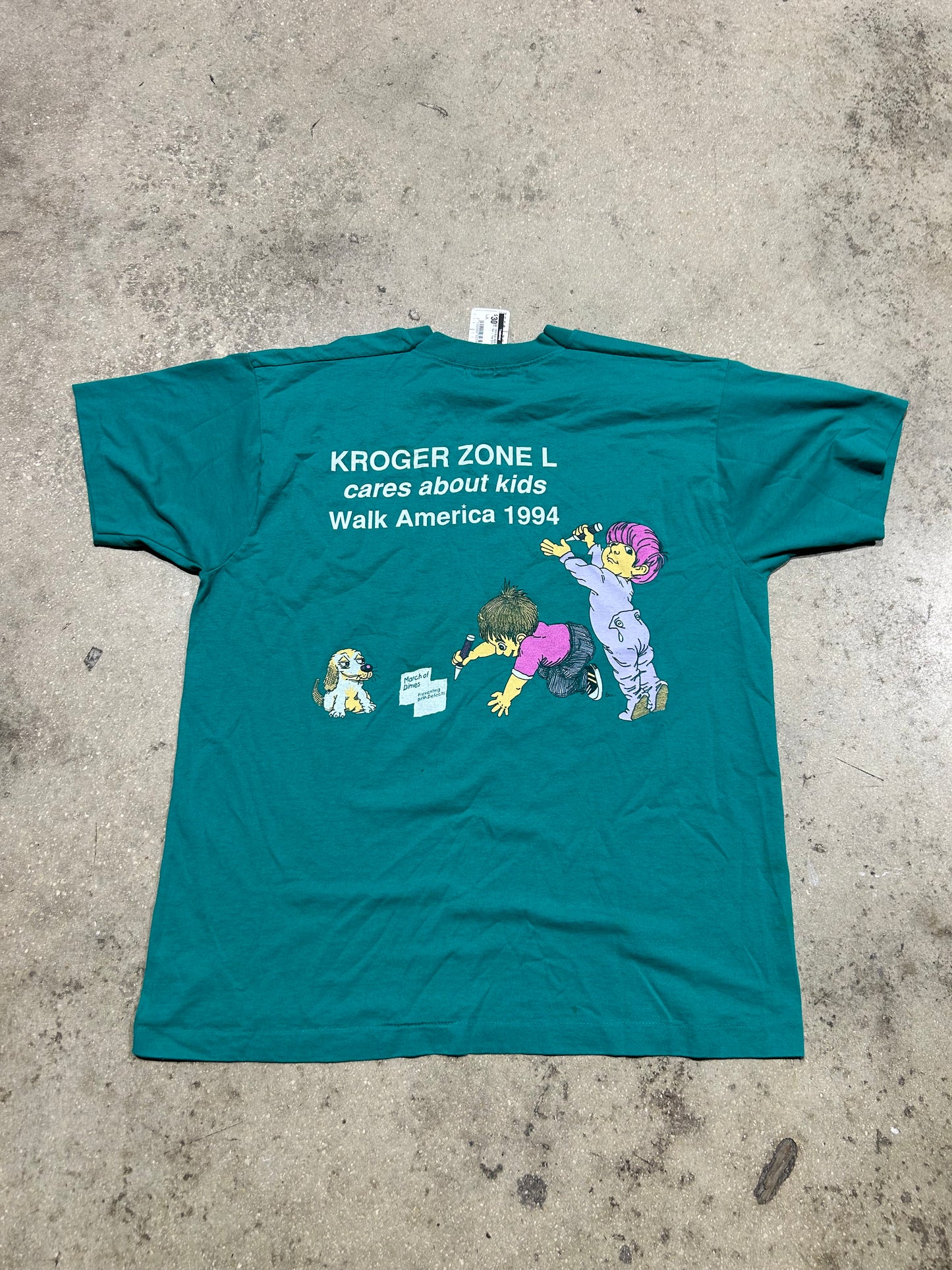 1994 Kids Walk America Tee - Teal Size XL