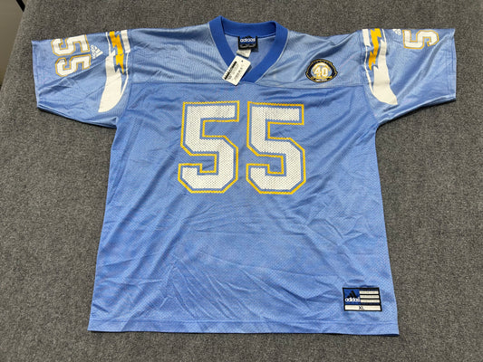2000s San Diego Chargers Junior Seau #55 Football Jersey - Blue Size XL