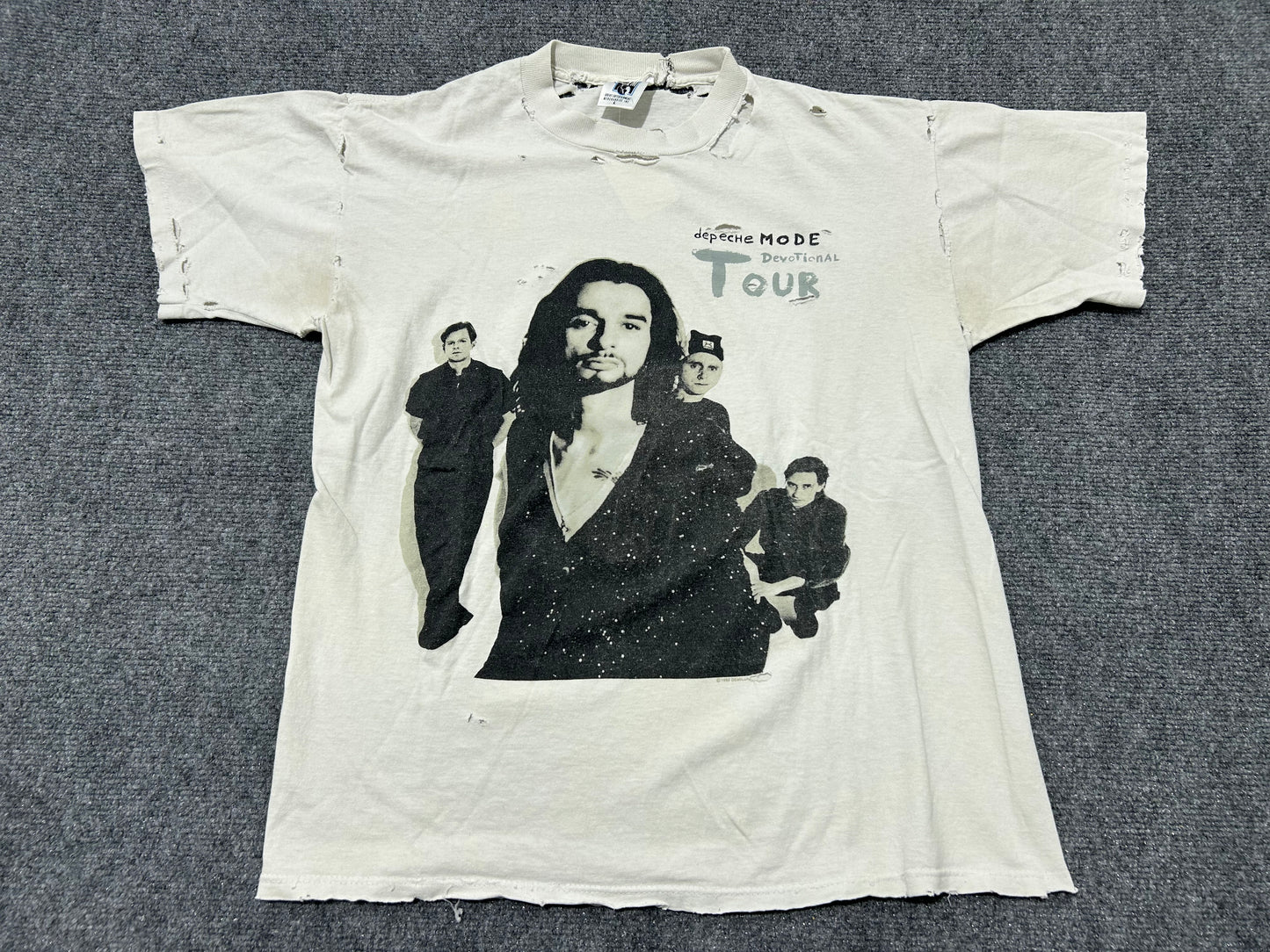 Thrashed Depech Mode Devotional Tour Tee - White Size Large