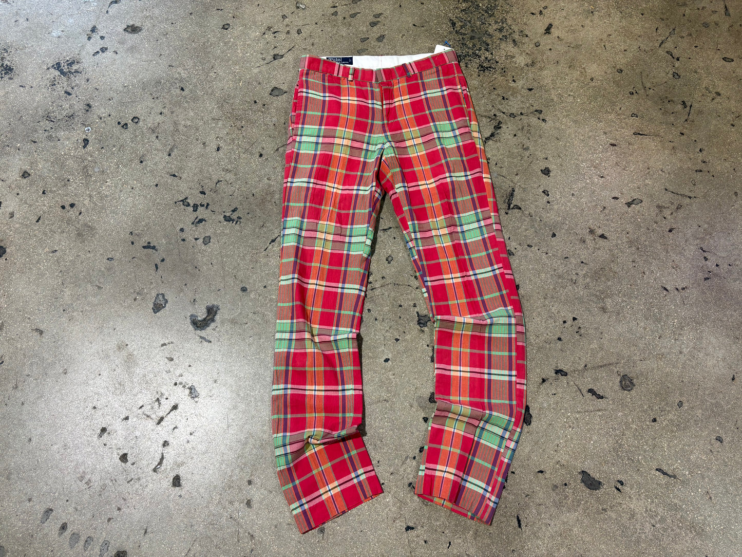 Polo Ralph Lauren Madras Plaid Pants - Red/Multi Size 30x34