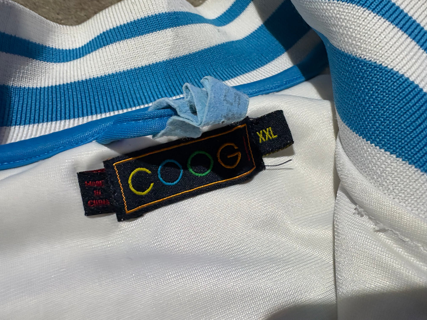 Coogi Sneakers Zip Up Track Jacket - White / Teal Size XXL